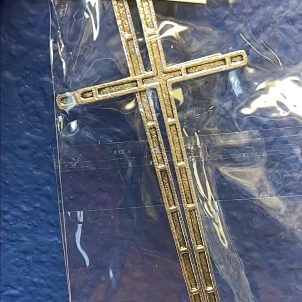 Cross earrings.